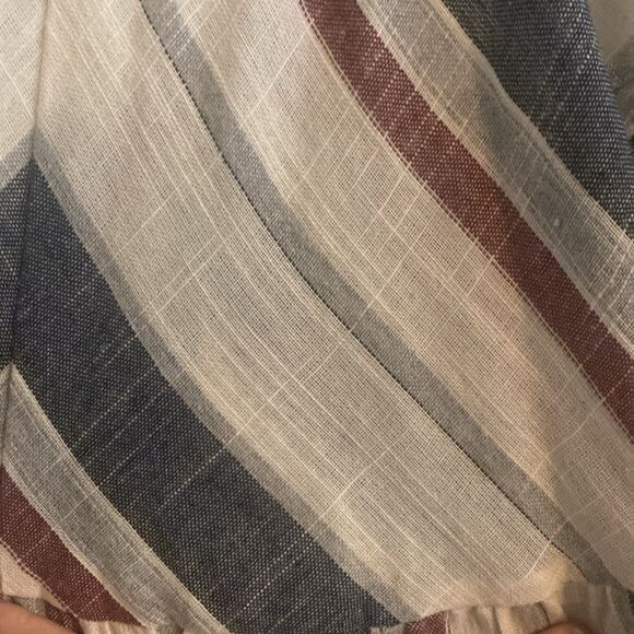 EUC Urban Outfitter LOVE+Harmony Stripe Woven Linen Blend Halter Neck Midi Dress - Picture 8 of 12